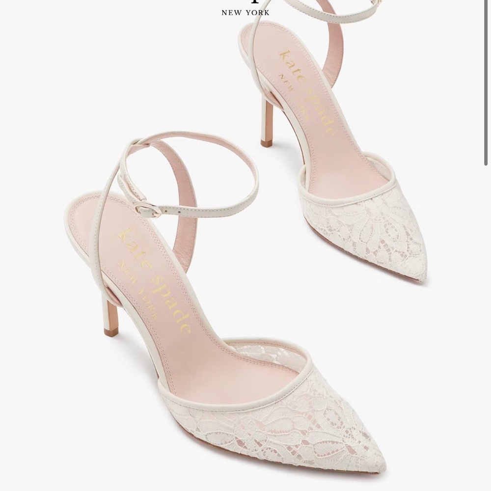 kate spade Amour Lace Ankle Strap Heels - size 10 - never worn